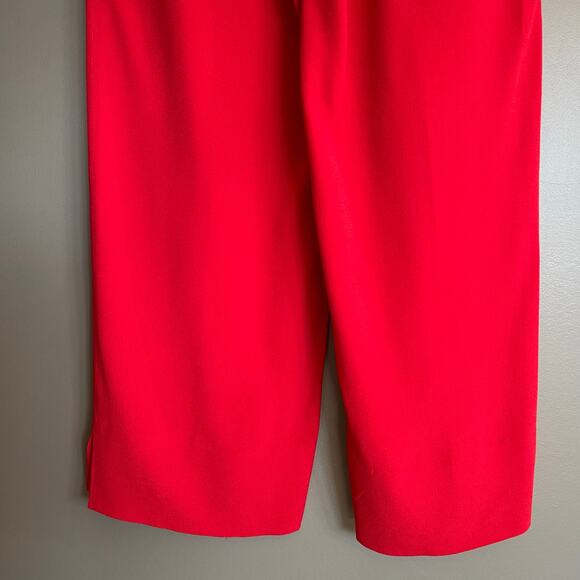 Saloni Bow Tulip Trousers in Scarlet Red High Waisted Size 2 Pleated Chic Sexy - Picture 13 of 16